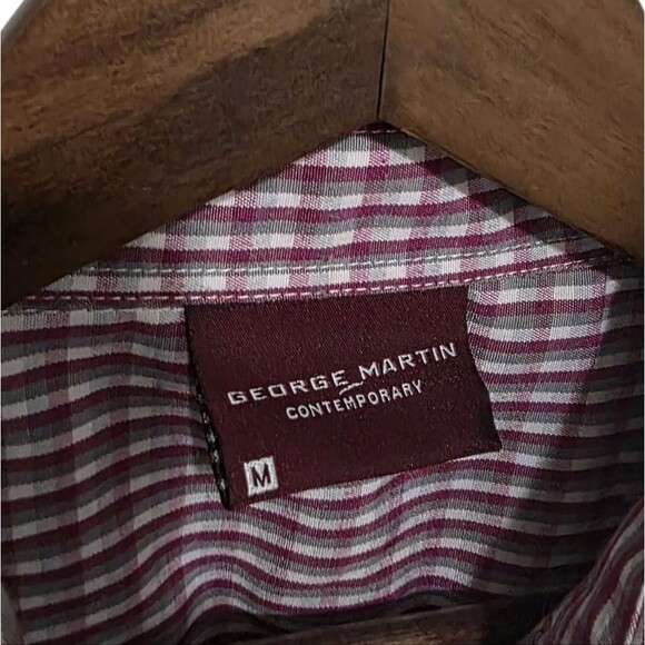 George Martin Contemporary Short Sleeve Button Front Shirt M - Picture 2 of 3